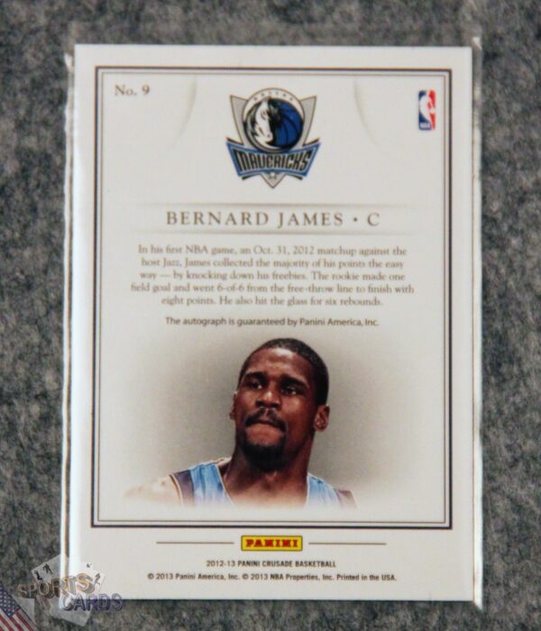 2012-13 Bernard James #9 Panini Crusade Quest Autographs-back