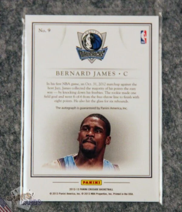 2012-13 Bernard James #9 Panini Crusade Quest Autographs-back