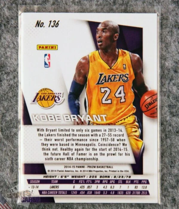 2014-15 Kobe Bryant #136 Panini Prizm-back
