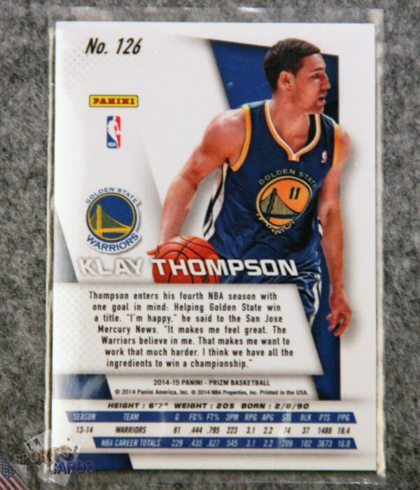 Alternative view of 2014-15 Klay Thompson #126 Panini Prizm