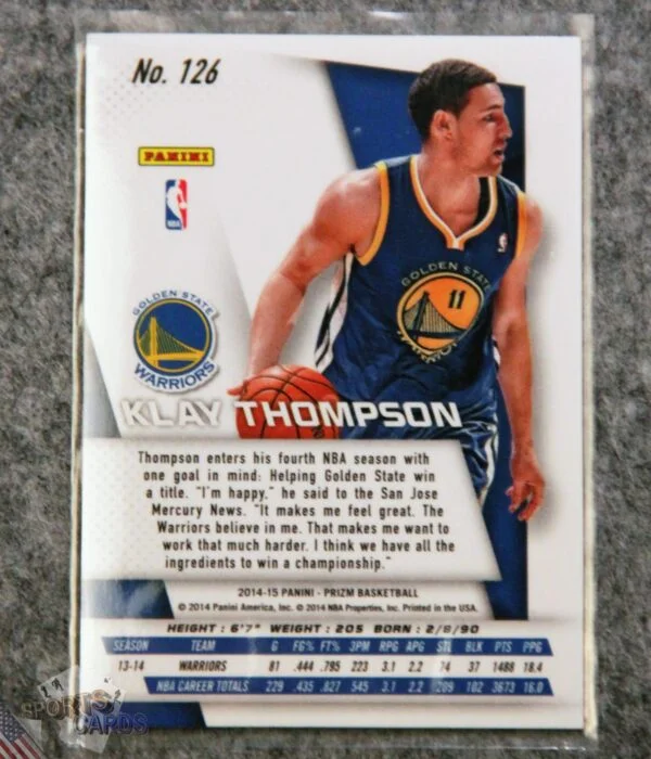 2014-15 Klay Thompson #126 Panini Prizm-back
