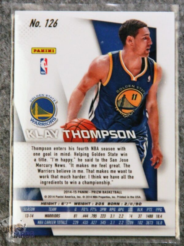 2014-15 Klay Thompson #126 Panini Prizm-back