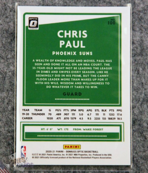 2020-21 Chris Paul #100 Panini Donruss Optic-back
