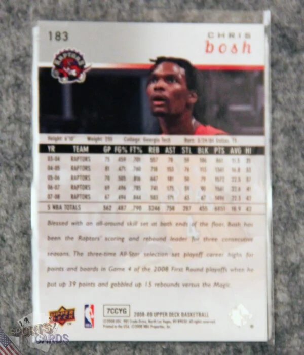 2008-09 Chris Bosh #183 Upper Deck-back