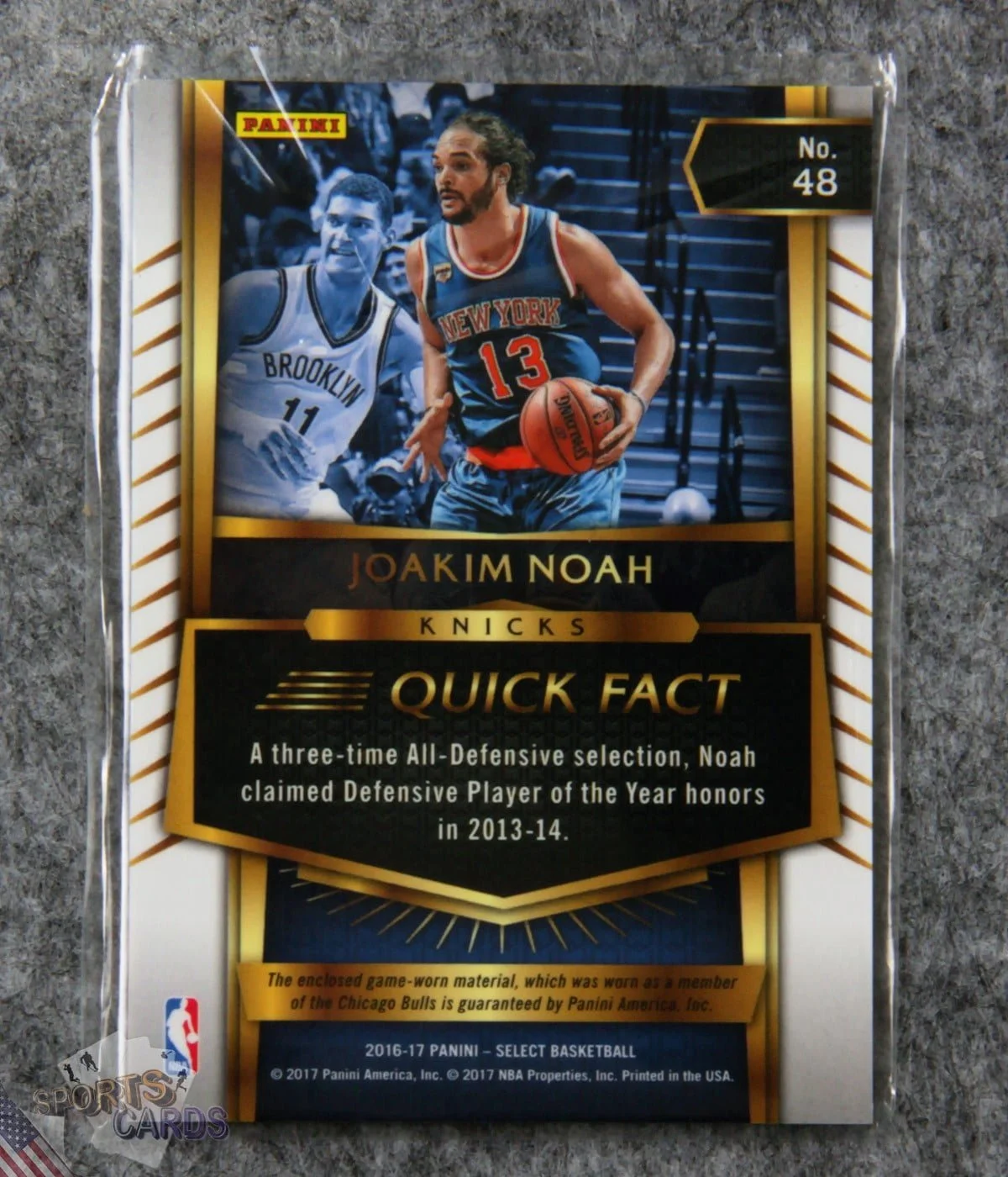 2016-17 Joakim Noah #48 Panini Select Relic-back