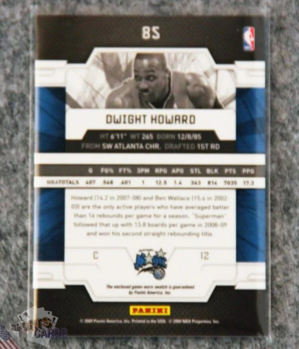 2009-10 Dwight Howard #85 Panini Donruss Elite Jerseys Prime /99-back