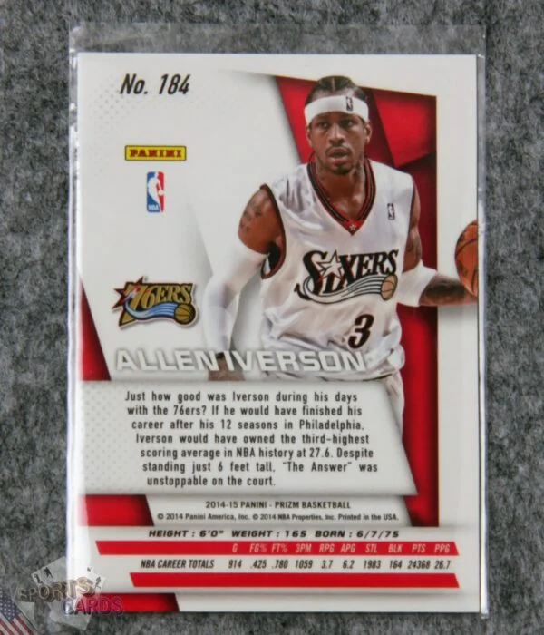 2014-15 Allen Iverson #184 Panini Prizm-back