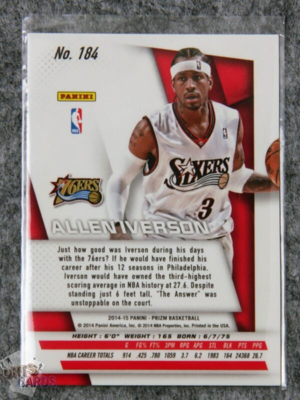 2014-15 Allen Iverson #184 Panini Prizm-back