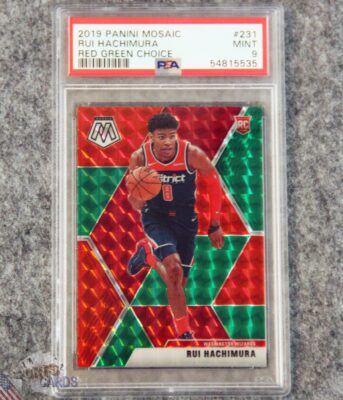 2019-20 Rui Hachimura #231 Panini Mosaic Red Green Choice RC PSA 9 MINT-front