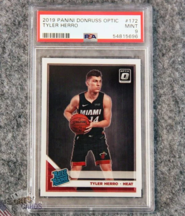 2019-20 Tyler Herro #172 Panini Donruss Optic Rated Rookie PSA 9 MINT-front