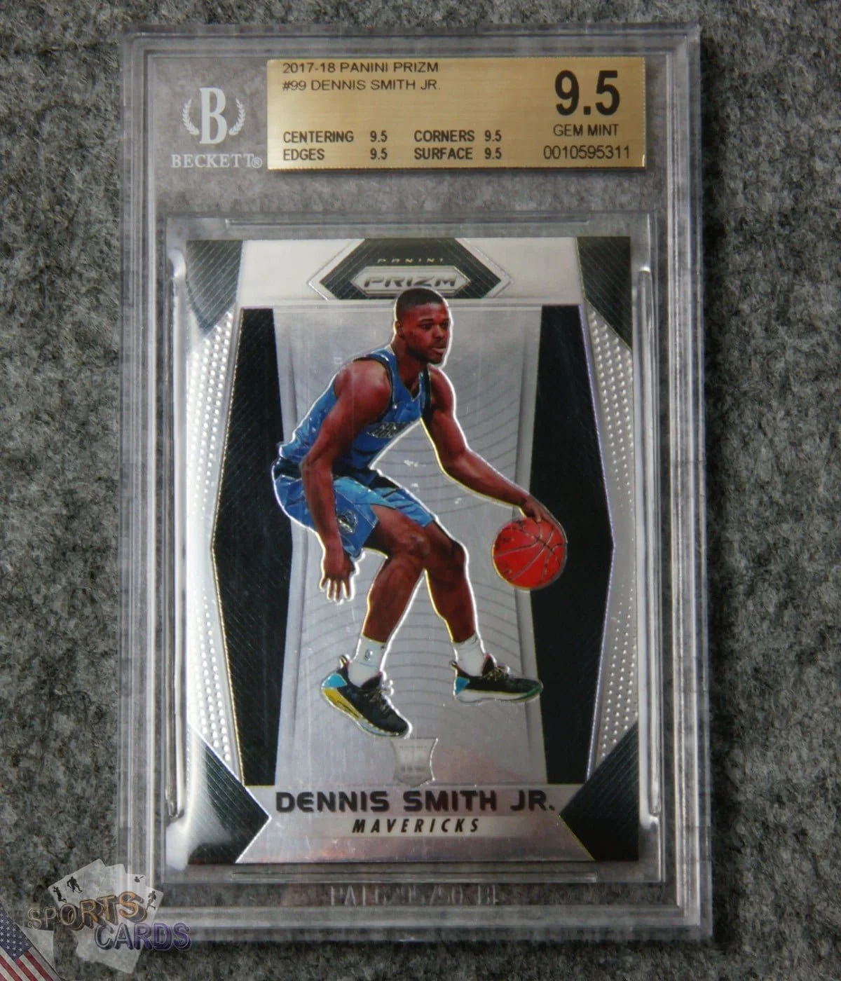 2017-18 Dennis Smith Jr #99 Panini Prizm RC BGS 9.5 GEM MT-front