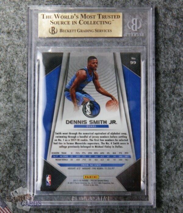Alternative view of 2017-18 Dennis Smith Jr #99 Panini Prizm RC BGS 9.5 GEM MT