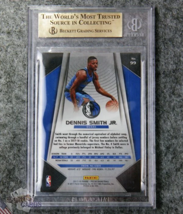 2017-18 Dennis Smith Jr #99 Panini Prizm RC BGS 9.5 GEM MT-back