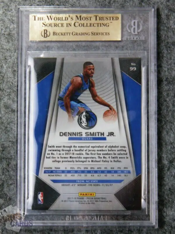 2017-18 Dennis Smith Jr #99 Panini Prizm RC BGS 9.5 GEM MT-back