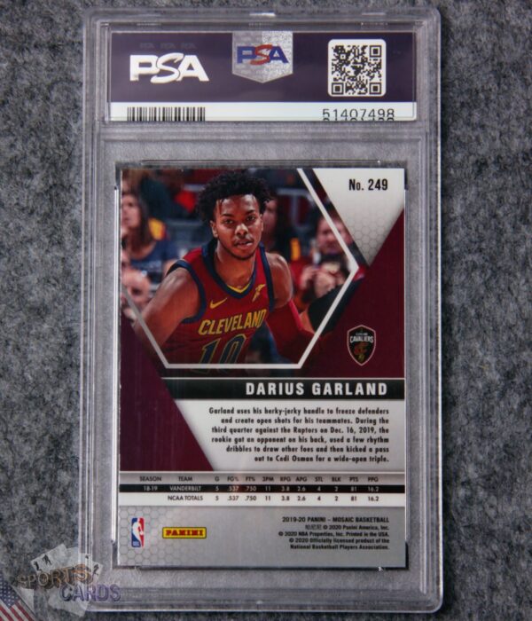 Alternative view of 2019-20 Darius Garland #249 Panini Mosaic RC PSA 9 MINT