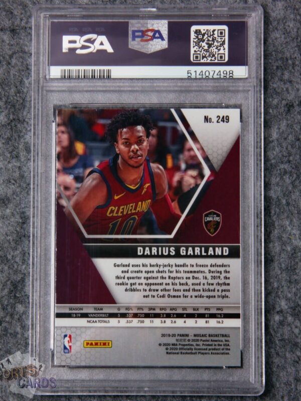 Alternative view of 2019-20 Darius Garland #249 Panini Mosaic RC PSA 9 MINT