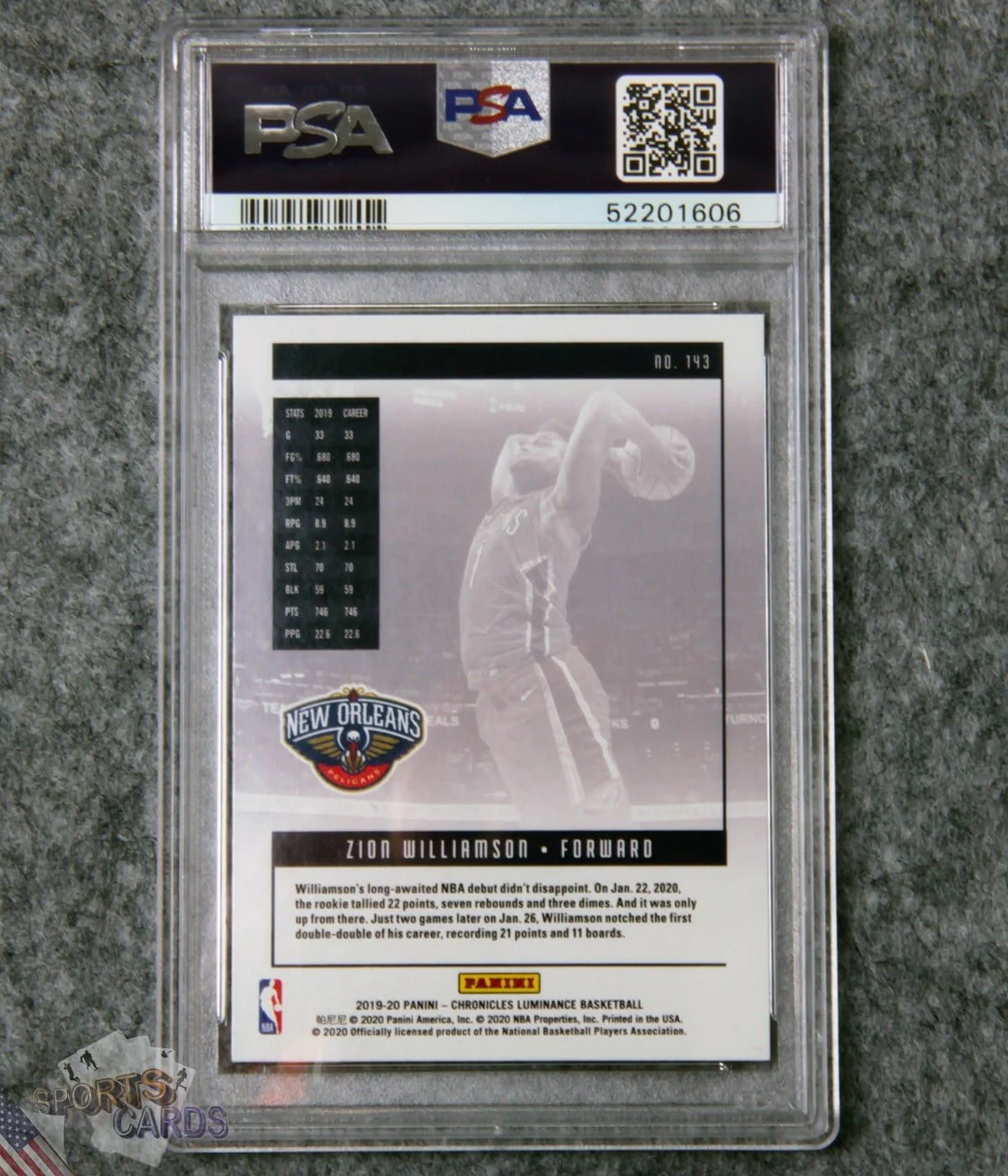 Zion Williamson prizm RC【PSA９MINT】 Zion Williamson PRIZM ROOKIE CARD Graded PSA 9 MINT 2019