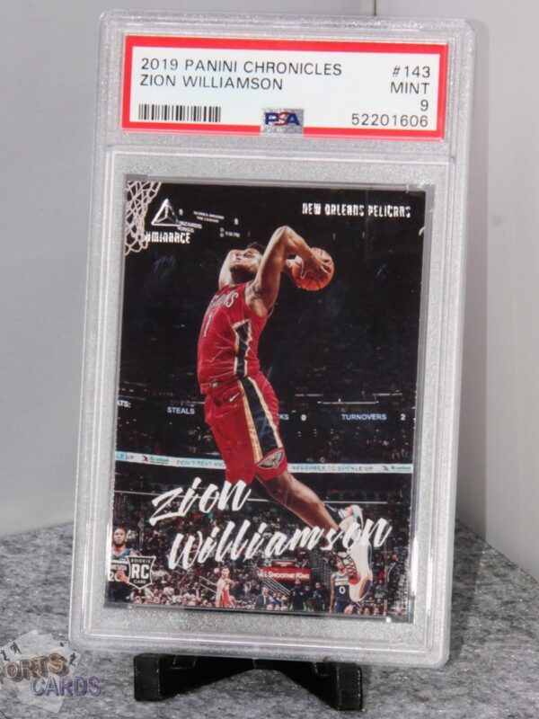 2019-20 Zion Williamson #143 Panini Chronicles RC PSA 9 MINT-stand