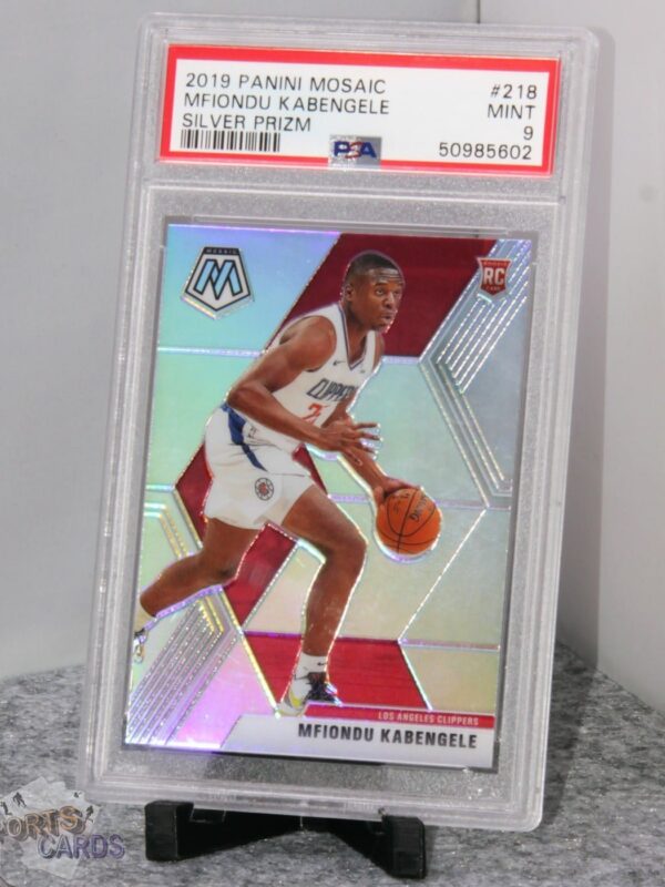 2019-20 Mfiondu Kabengele #218 Panini Mosaic Silver Prizm RC PSA 9 MINT-stand