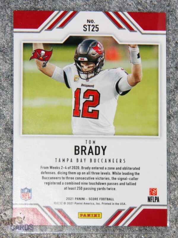 Alternative view of 2021 Tom Brady #ST25 Panini Score Team