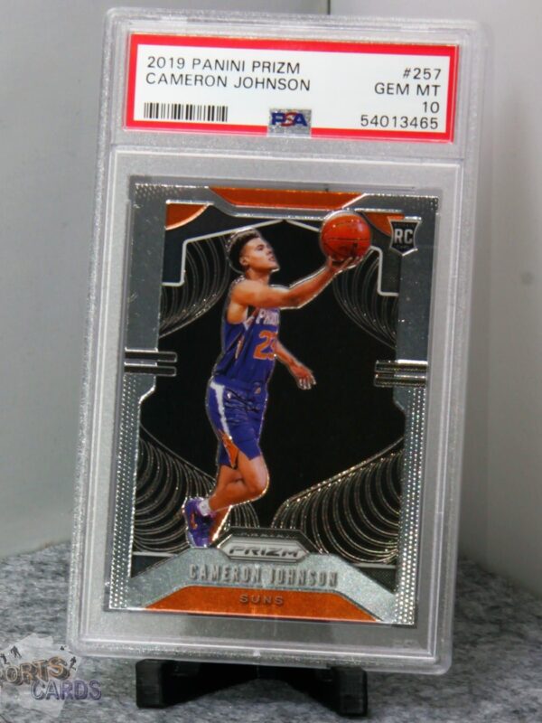 2019-20 Cameron Johnson #257 Panini Prizm RC PSA 10 GEM MT - Afbeelding 3