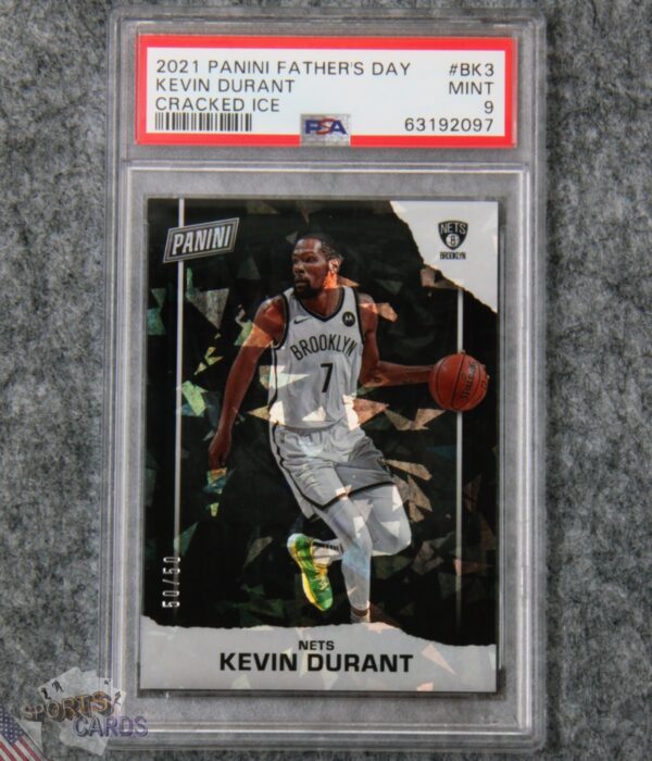 2021-22 Kevin Durant #BK3 Panini Father's Day Cracked Ice PSA 9 MT POP 1