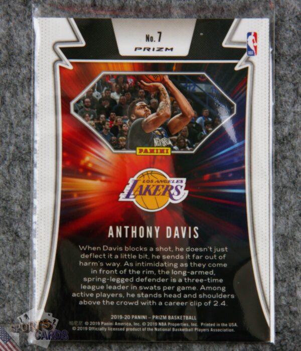 2019-20 Anthony Davis #7 Panini Prizm Far Out! Disco Prizm-back