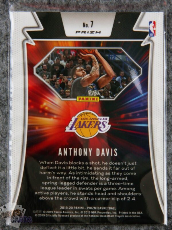 2019-20 Anthony Davis #7 Panini Prizm Far Out! Disco Prizm-back