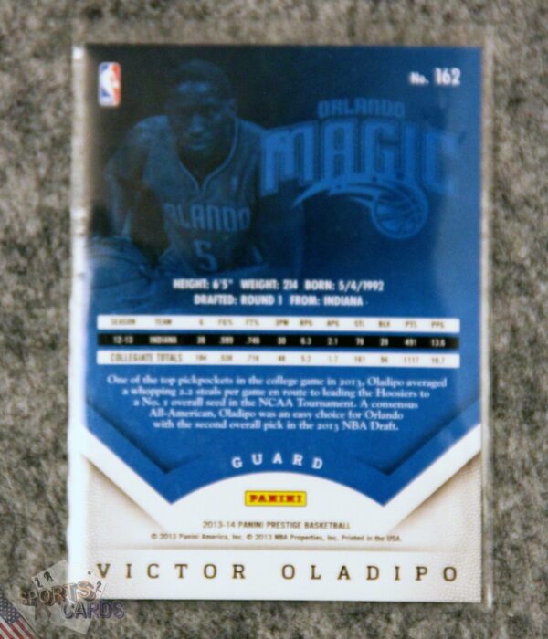 Alternative view of 2013-14 Victor Oladipo #162 Panini Prestige RC