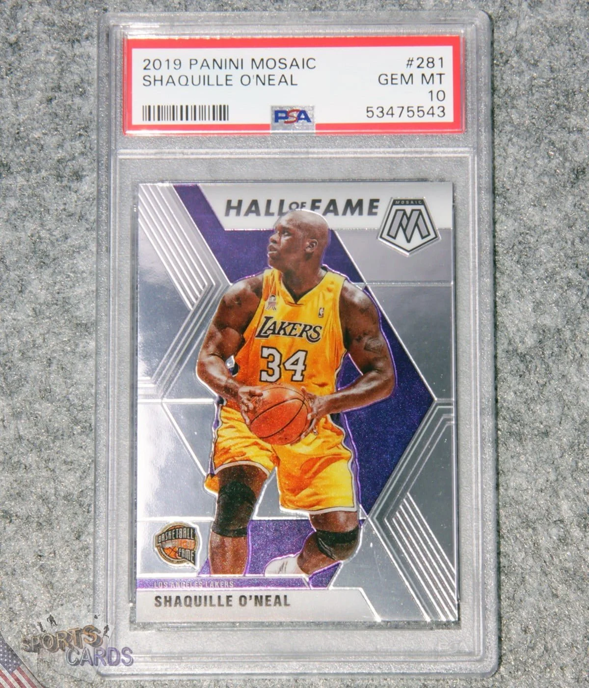 2019-20 Shaquille O'Neal #281 Panini Mosaic Hall of Fame PSA 10 GEM MT-front
