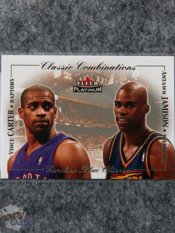 2001-02 Vince Carter - Antawn Jamison #5 Fleer Classic Combination /1000