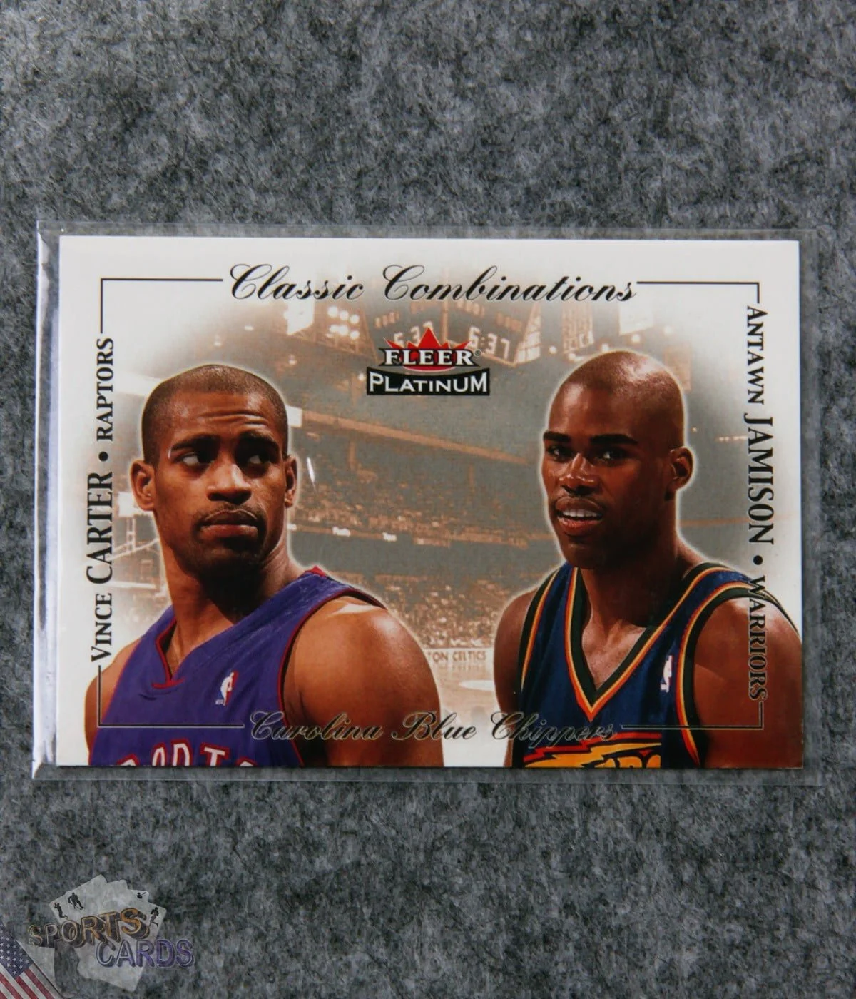 2001-02 Vince Carter - Antawn Jamison #5 Fleer Classic Combination /1000-front