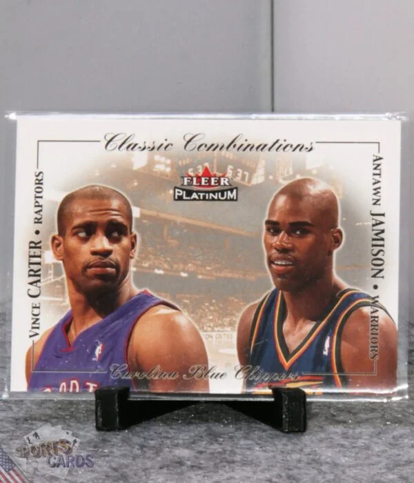 2001-02 Vince Carter - Antawn Jamison #5 Fleer Classic Combination /1000-stand