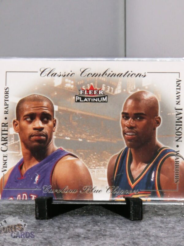 2001-02 Vince Carter - Antawn Jamison #5 Fleer Classic Combination /1000 - Afbeelding 3