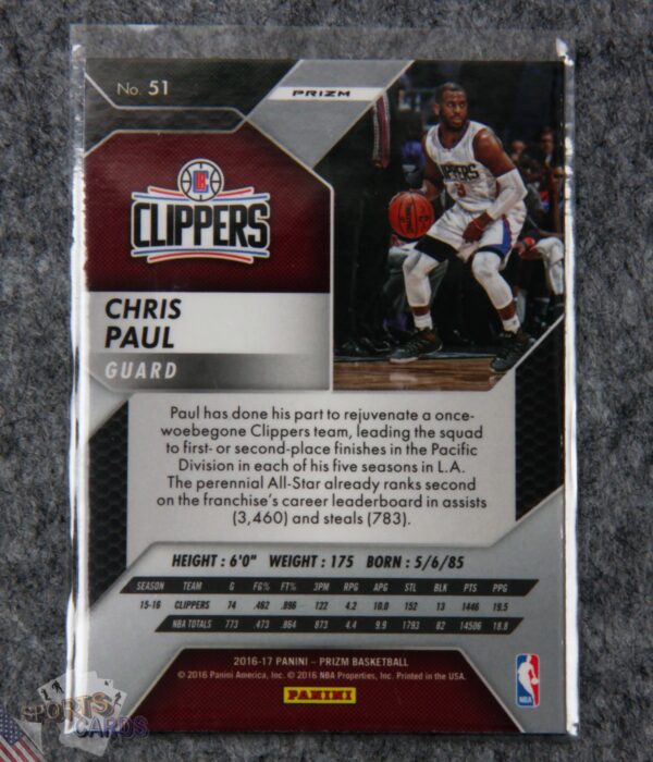 2016-17 Chris Paul #51 Panini Prizm Silver Prizm-back