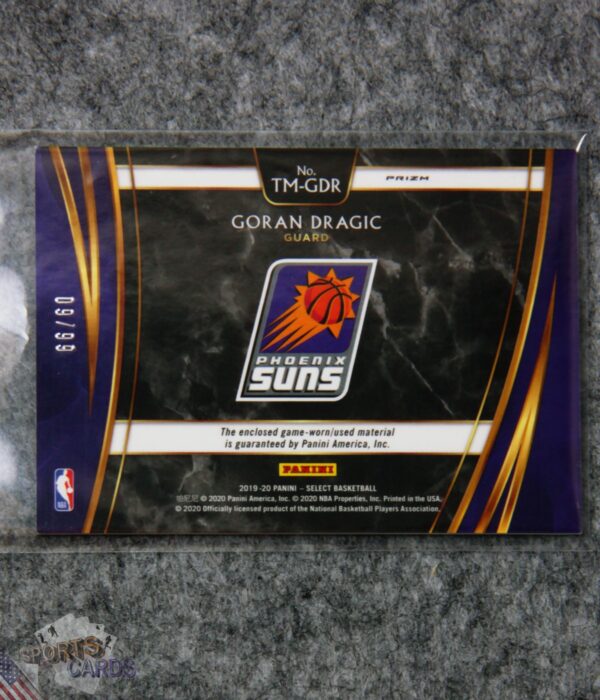 2019-20 Goran Dragic #TM-GDR Panini Select Throwback Prizm /99-back