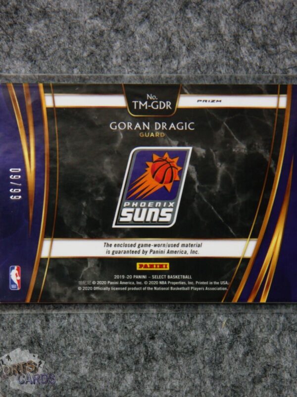 2019-20 Goran Dragic #TM-GDR Panini Select Throwback Prizm /99-back