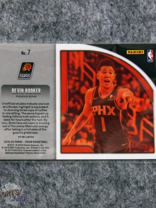 Alternative view of 2019-20 Devin Booker #7 Panini Prizm Get Hyped! Silver Prizm