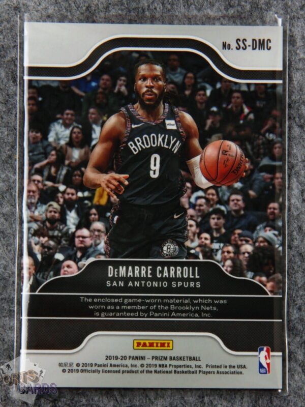 Alternative view of 2019-20 Demarre Carroll #SS-DMC Panini Prizm Sensational
