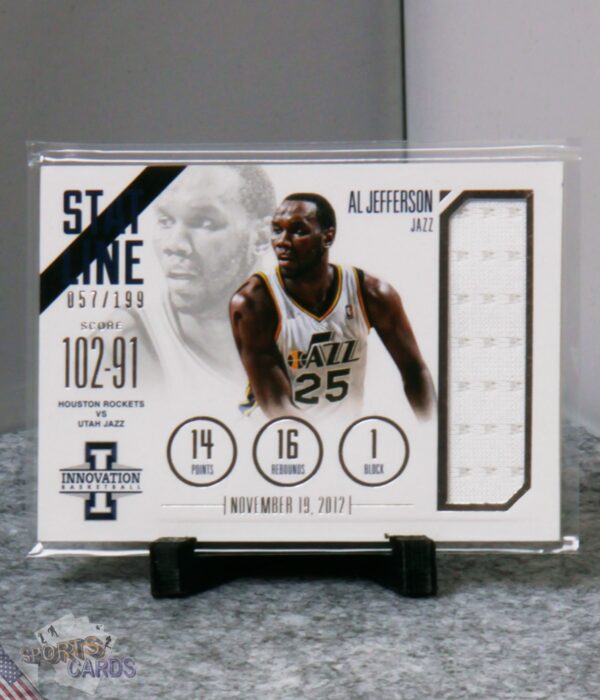 2012-13 Al Jefferson #20 Panini Innovation Stat Line Patch /199-stand