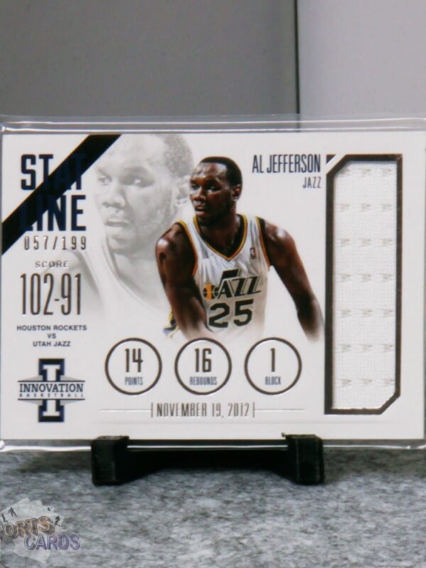 2012-13 Al Jefferson #20 Panini Innovation Stat Line Patch /199-stand
