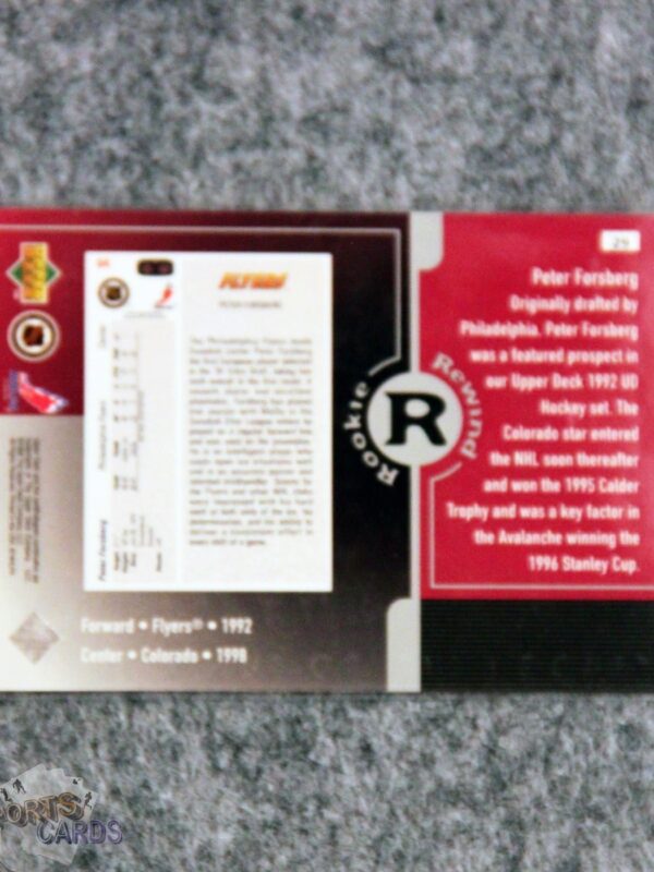 1998-99 Peter Forsberg #29 Upper Deck Rookie Rewind-back