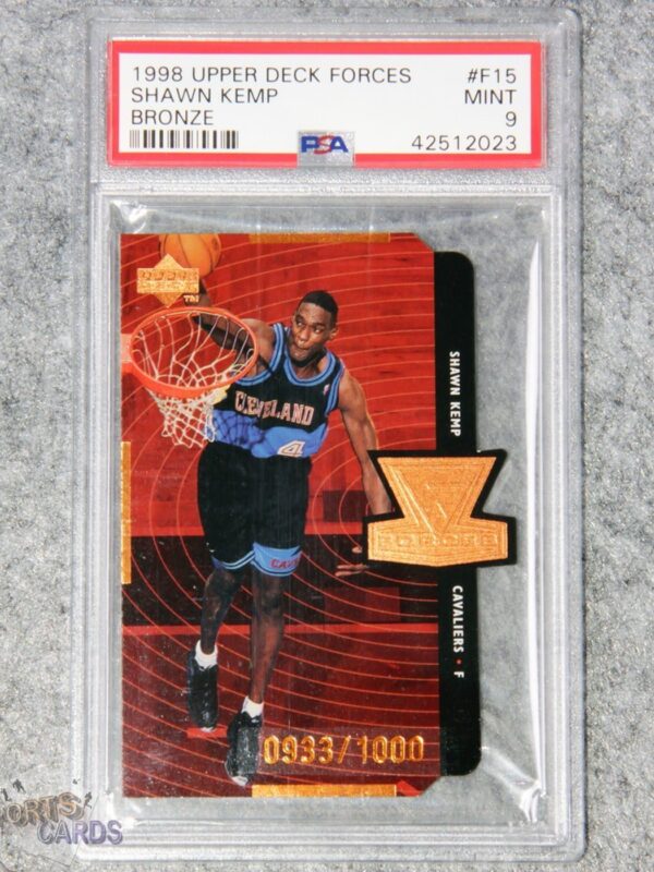 1998-99 Shawn Kemp #F15 Upper Deck Forces Die-Cut /1000 PSA 9 MINT POP 1-front