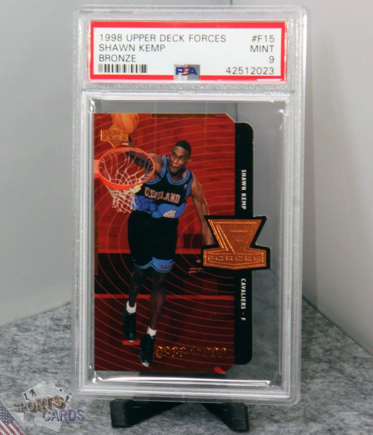 1998-99 Shawn Kemp #F15 Upper Deck Forces Die-Cut /1000 PSA 9 MINT POP 1-stand
