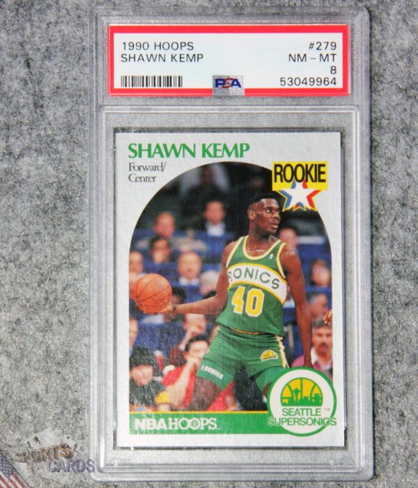 1990-91 Shawn Kemp #279 NBA Hoops Rookie PSA 8 NM-MT
