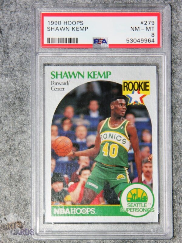1990-91 Shawn Kemp #279 NBA Hoops Rookie PSA 8 NM-MT