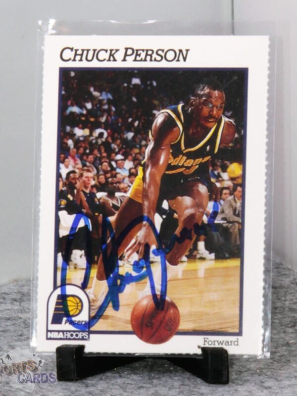 1991-92 Chuck Person NBA Hoops Autographs - Afbeelding 3