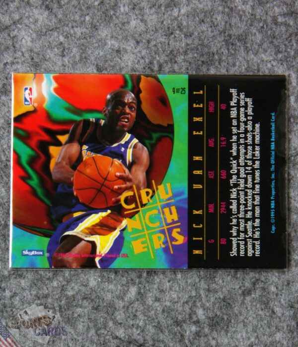 1995-96 Nick Van Exel #9 SkyBox Hoops Number Crunchers-back