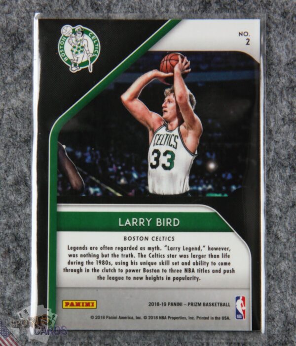 Alternative view of 2018-19 Larry Bird #2 Panini Prizm Hall Monitors