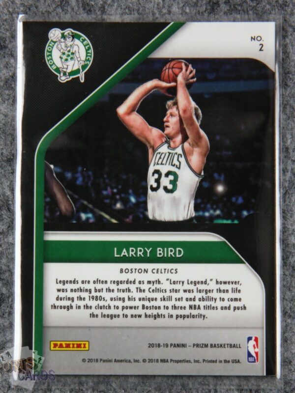 2018-19 Larry Bird #2 Panini Prizm Hall Monitors-back